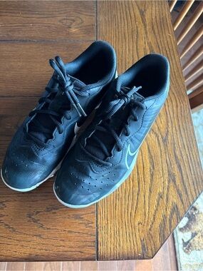 Nike Kids Black Athletic Sneakers with White Swoosh